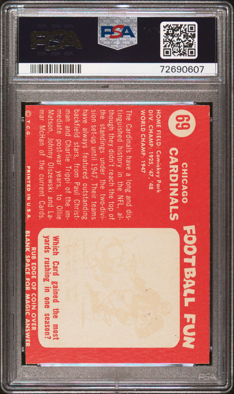 1958 Topps #69 Chicago Cardinals PSA 7 72690607