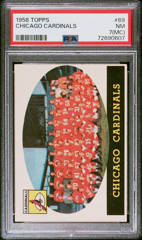 1958 Topps #69 Chicago Cardinals PSA 7 72690607