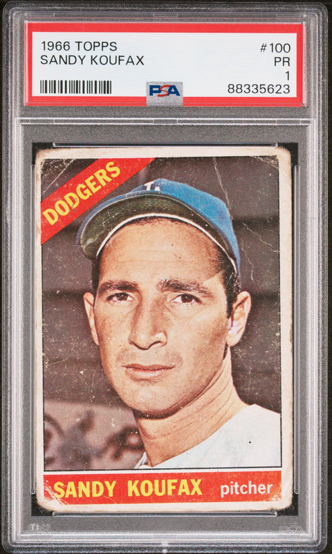 1966 Topps #100 Sandy Koufax PSA 1 88335623