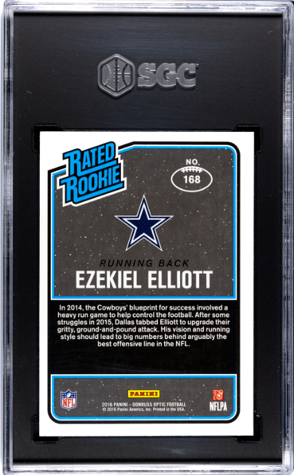 2016 Donruss Optic #168 Ezekiel Elliott Purple Prizm SGC 9 7425815