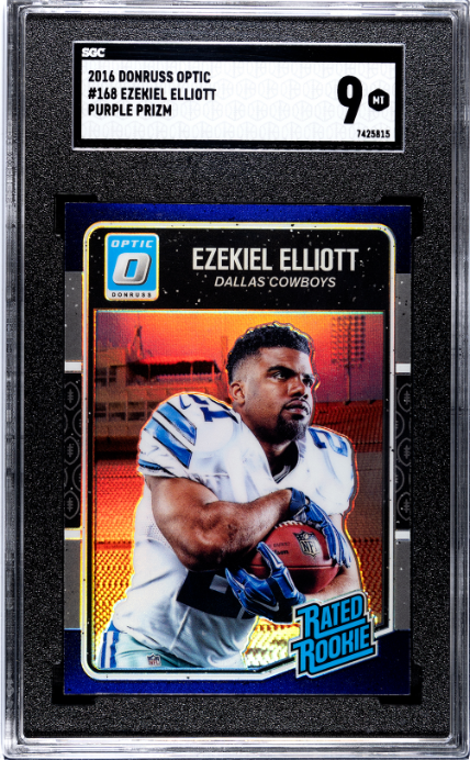 2016 Donruss Optic #168 Ezekiel Elliott Purple Prizm SGC 9 7425815