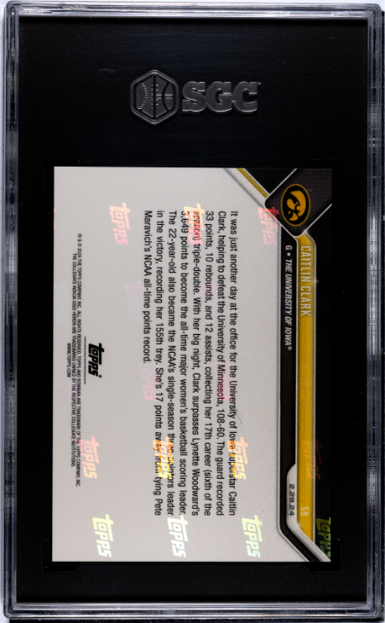 2023-24 Bowman U Now #59 Caitlin Clark SGC 10 7481899