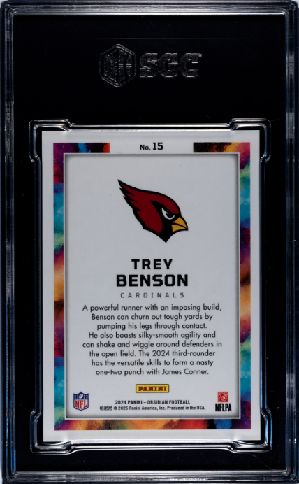 2024 Panini Obsidian #15 Trey Benson Black Color Blast SGC 9.5 7727090