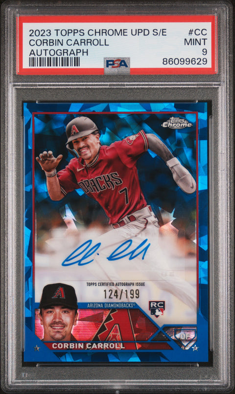 2023 Topps Chrome Update Sapphire Edition Autograph #CC Corbin Carroll PSA 9