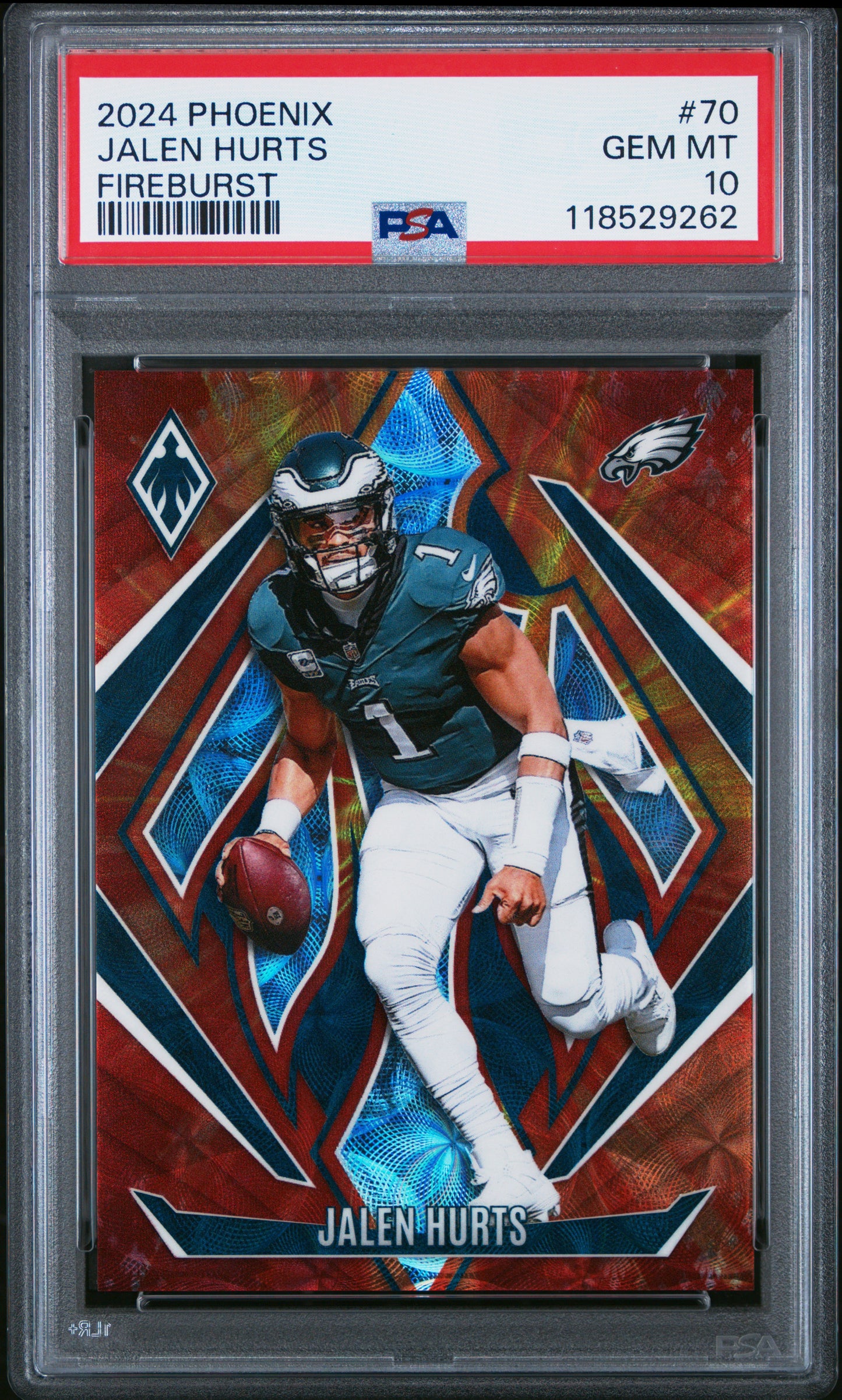 2024 Panini Phoenix #70 Jalen Hurts Fireburst PSA 10 118529262
