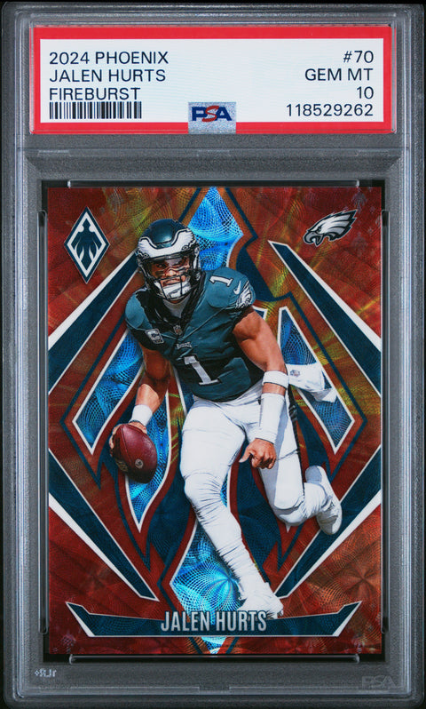 2024 Panini Phoenix #70 Jalen Hurts Fireburst PSA 10 118529262