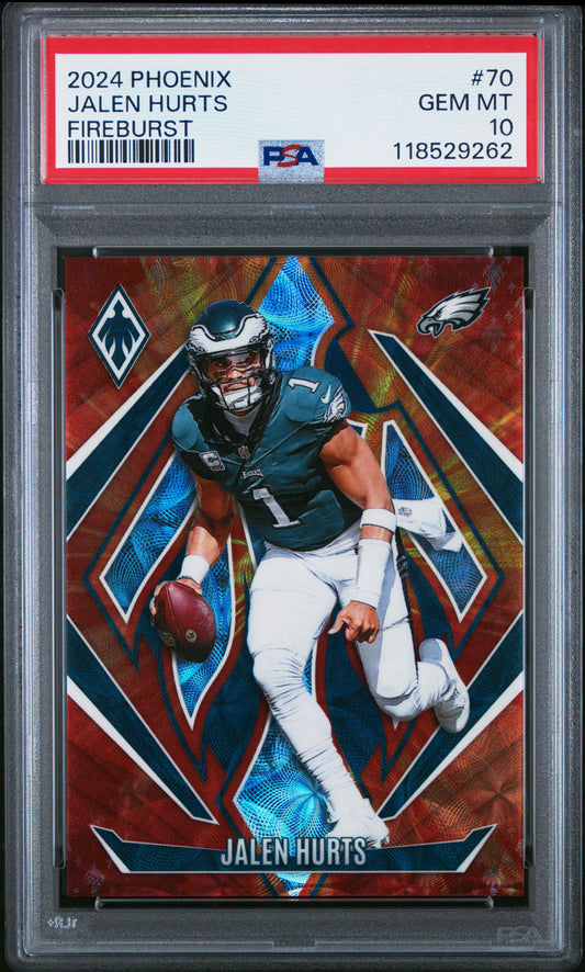 2024 Panini Phoenix #70 Jalen Hurts Fireburst PSA 10 118529262