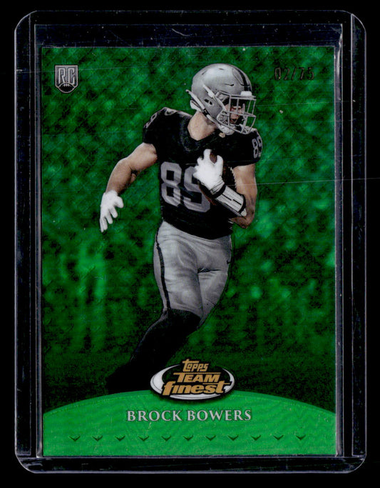 2024 Finest #TF-9 Brock Bowers Team Finest Green Refractor #/75
