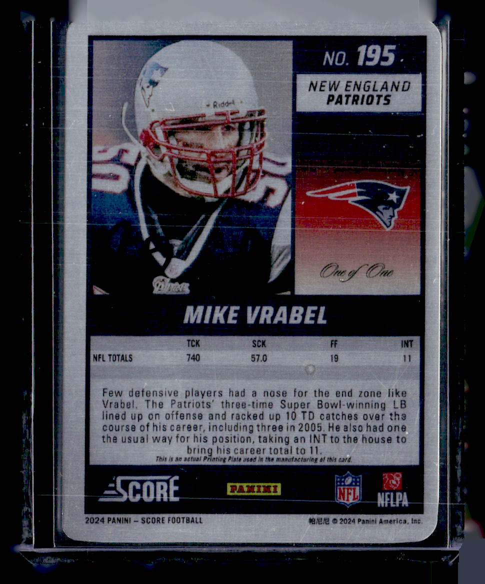 2024 Score #195 Mike Vrabel Printing Plates Magenta #/1