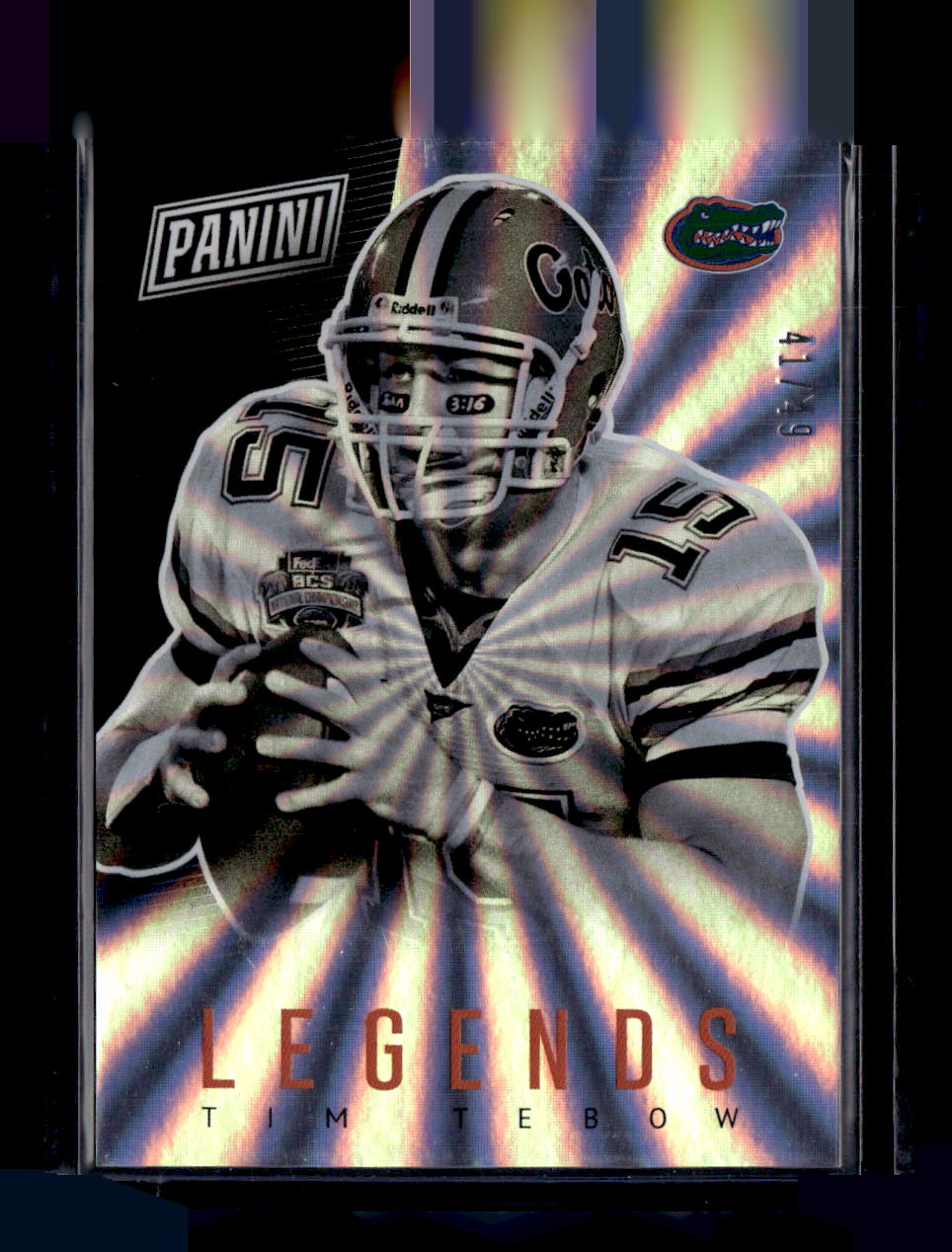2017 Panini National Redemption Tim Tebow Legends Rainbow Spokes #/49