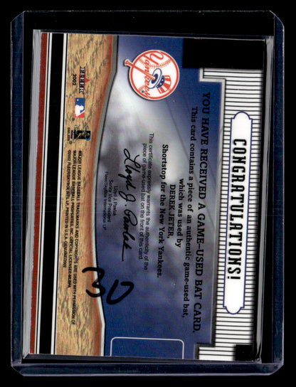 2002 Fleer Genuine #BI 13 Derek Jeter Bat's Incredible