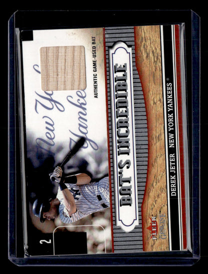 2002 Fleer Genuine #BI 13 Derek Jeter Bat's Incredible