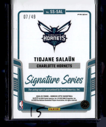 2024-25 Donruss Optic #SS-SAL Tidjane Salaun Signature Series Green #/49
