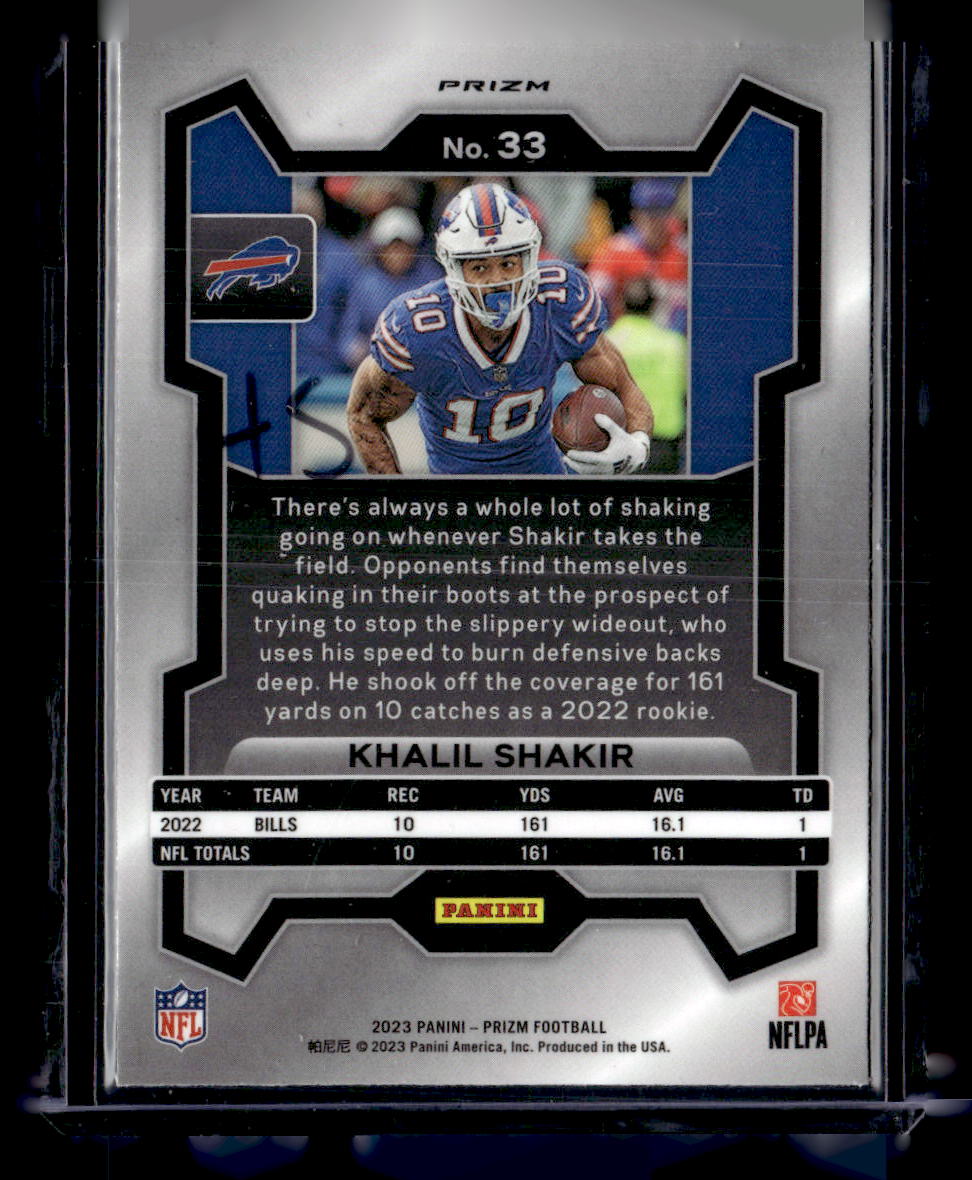 2023 Panini Prizm #33 Khalil Shakir Black and Red Checker