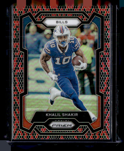 2023 Panini Prizm #33 Khalil Shakir Black and Red Checker