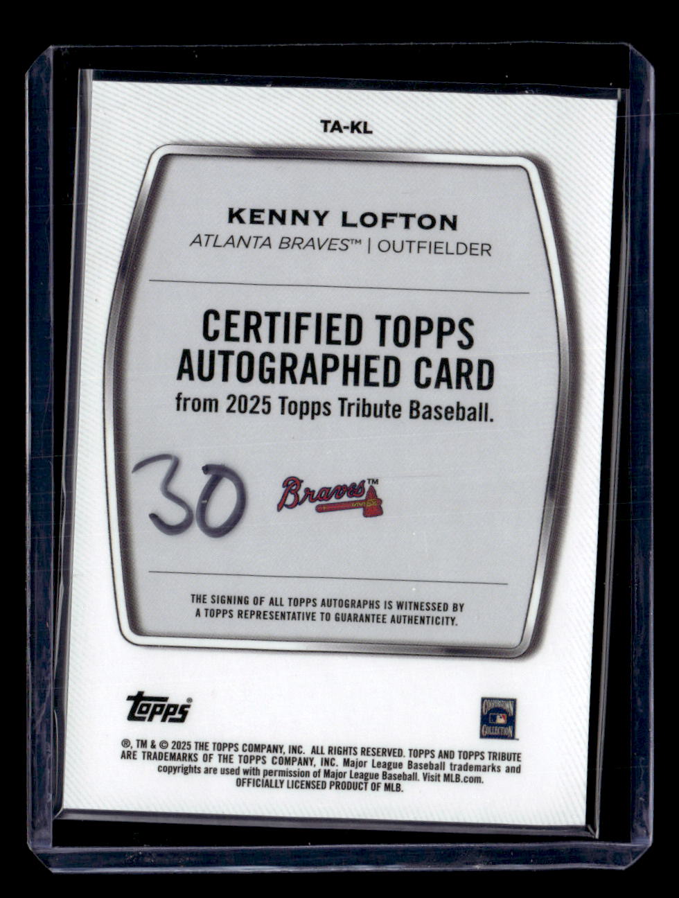 2013 Topps Tribute #TA-KL Kenny Lofton Autographs #/99