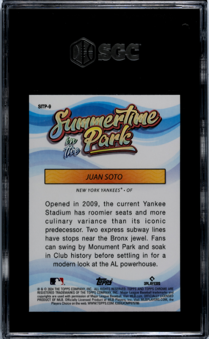 2024 Topps Chrome #SITP-9 Juan Soto Summertime in the Park SGC 9.5 4639068