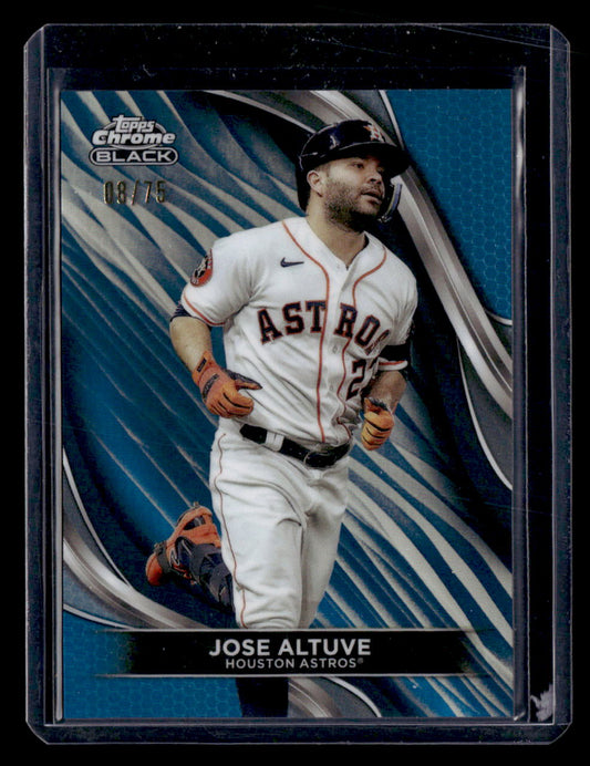 2024 Topps Chrome Black #56 Jose Altuve Blue Refractors #/75
