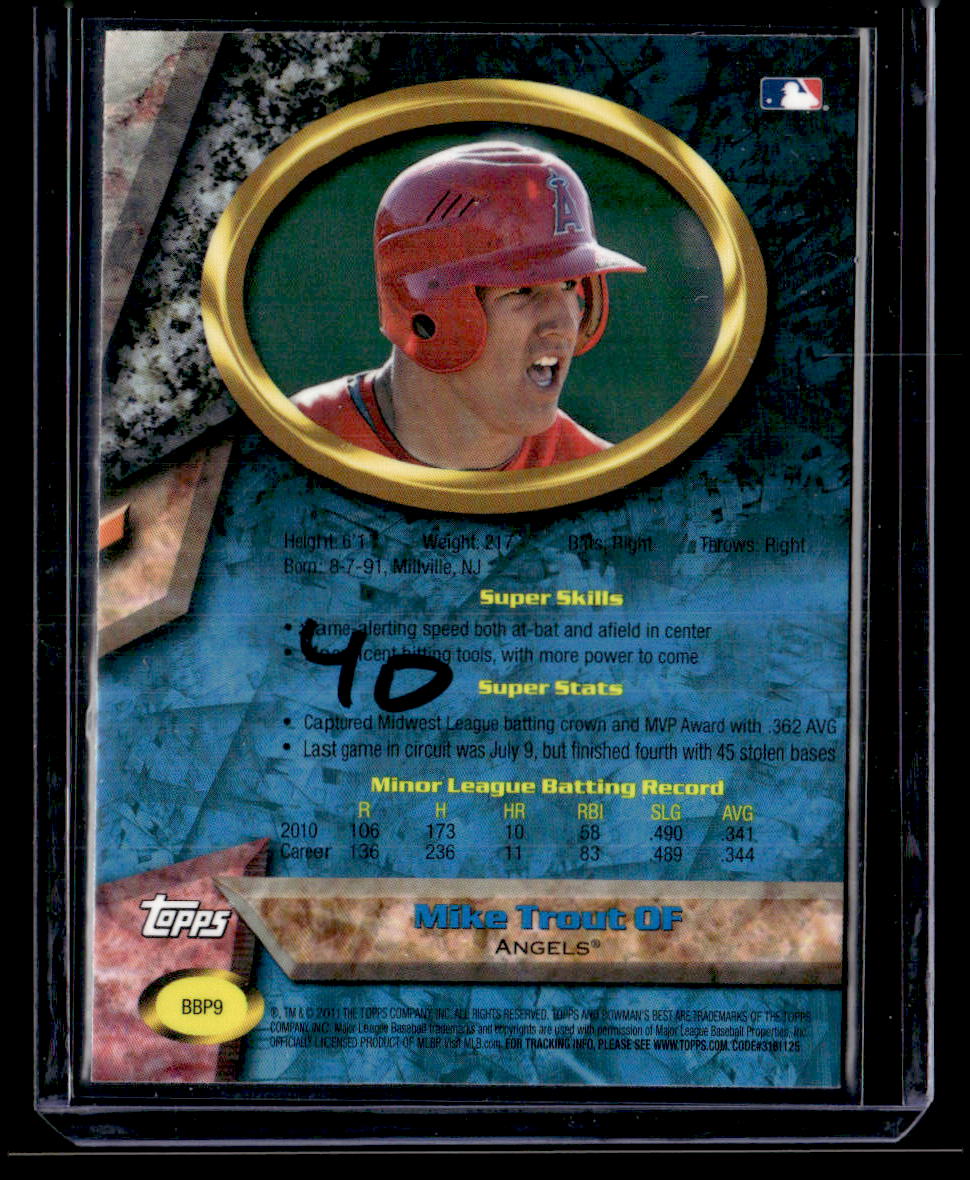 2011 Bowman #BBP9 Mike Trout Bowman's Best Prospects