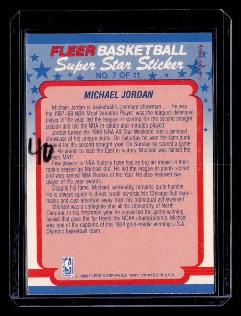 1988-89 Fleer #7 Michael Jordan Stickers