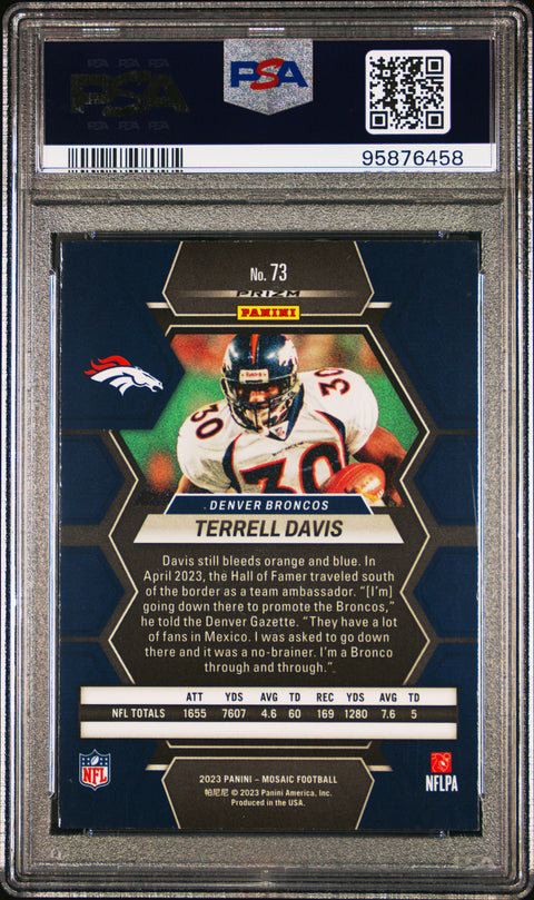2023 Panini Mosaic #73 Terrell Davis Genesis PSA 10 95876458
