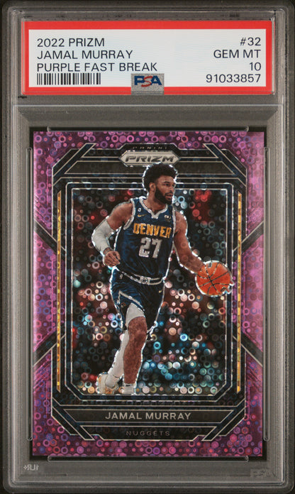 2022 Panini Prizm #32 Jamal Murray Purple Fast Break PSA 10 91033857