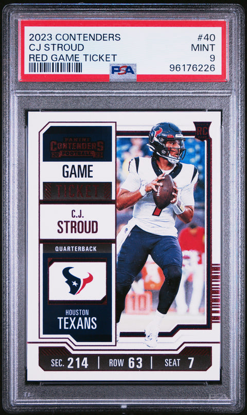 2023 Panini Contenders #40 Cj Stroud Red Game Ticket PSA 9 96176226