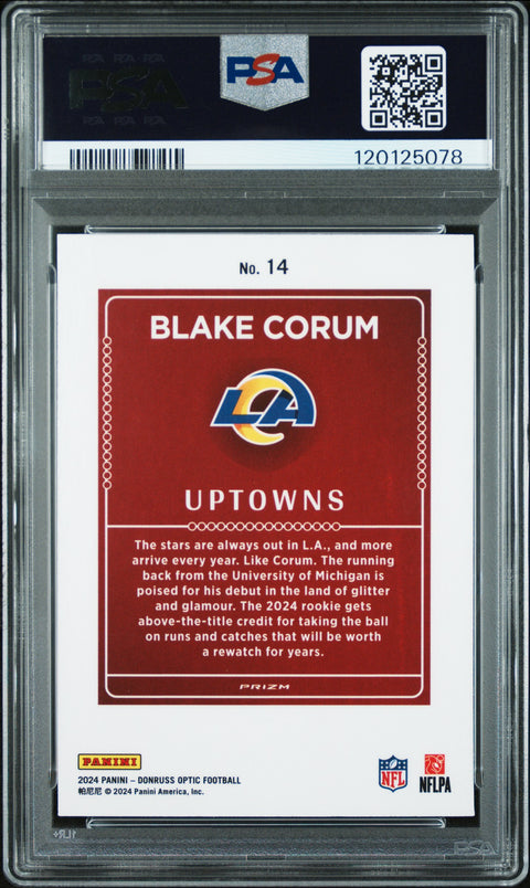 2024 Panini Donruss Optic Uptowns #14 Blake Corum PSA 9 120125078