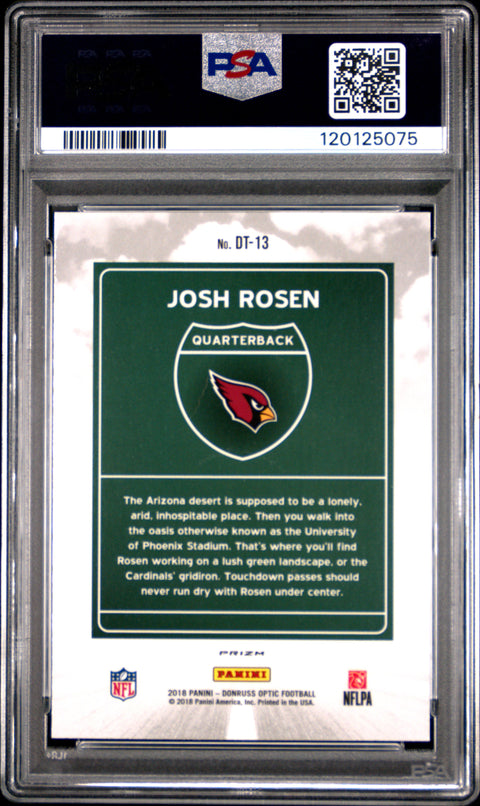 2018 Panini Donruss Optic Downtown #DT13 Josh Rosen Downtown PSA 10 120125075