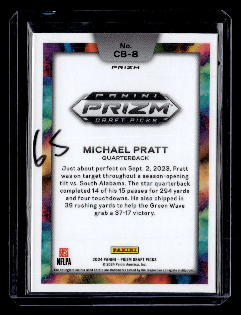 2024 Panini Prizm Draft Picks #CB-8 Michael Pratt Colorblast Black