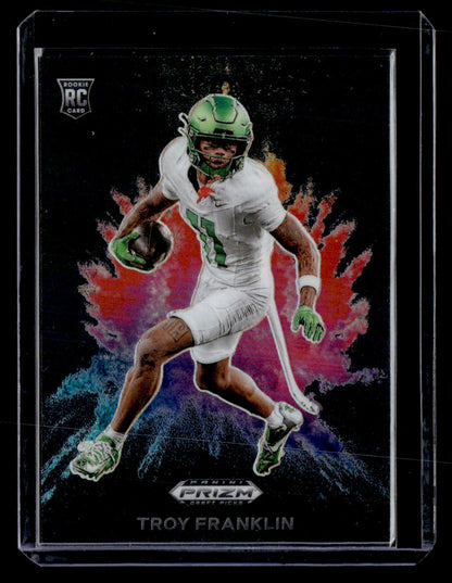 2024 Panini Prizm Draft Picks #CB-18 Troy Franklin Colorblast Black