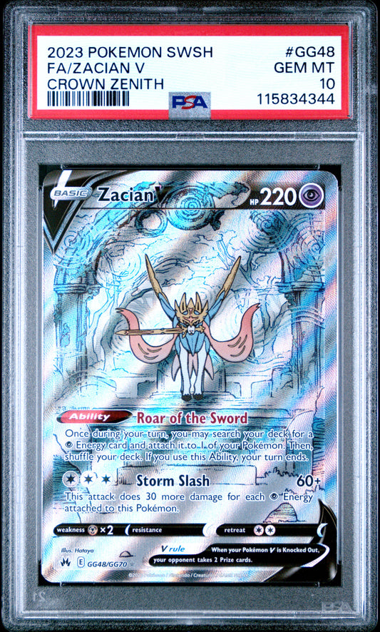 2023 Pokemon Sword And Shield Crown Zenith Fa/Zacian V #GG48 PSA 10