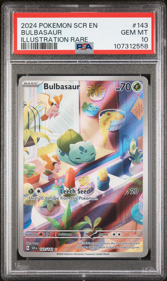2024 Pokemon Scr En-Stellar Crown Bulbasaur #143 PSA 10