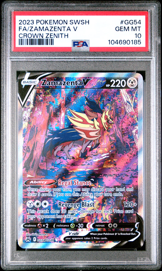 2023 Pokemon Sword And Shield Crown Zenith Fa/Zamazenta V #GG54 PSA 10