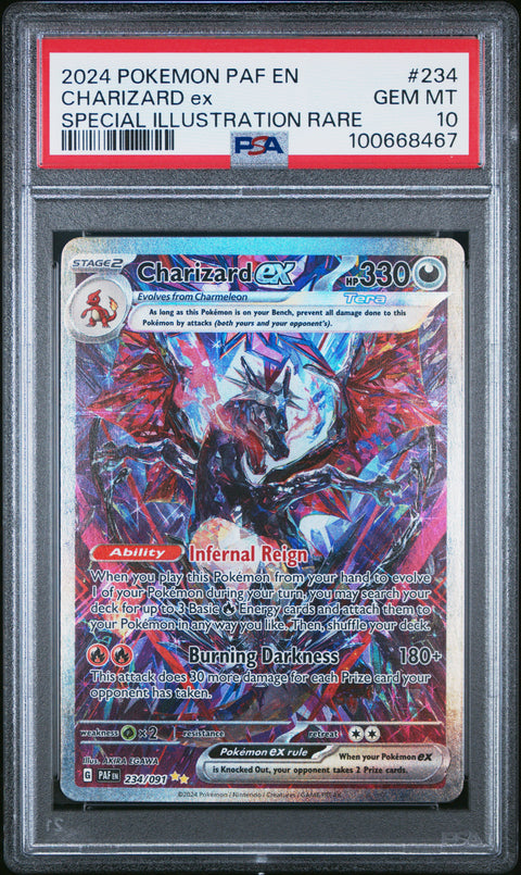 2024 Pokemon Paf En-Paldean Fates Charizard Ex #234 PSA 10