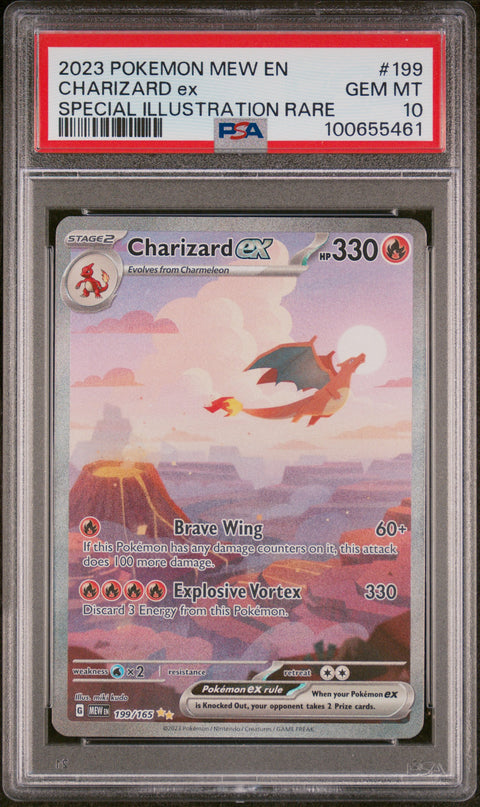 2023 Pokemon Mew En-151 Charizard Ex #199 PSA 10