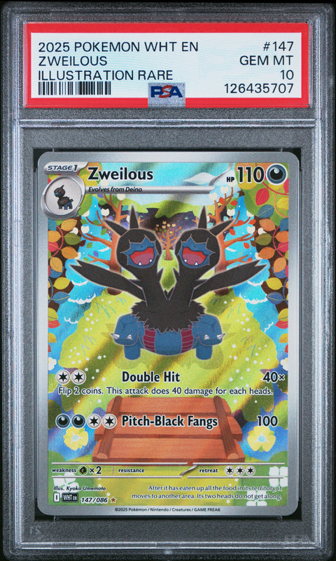 2025 Pokemon Wht En-White Flare Zweilous #147 PSA 10