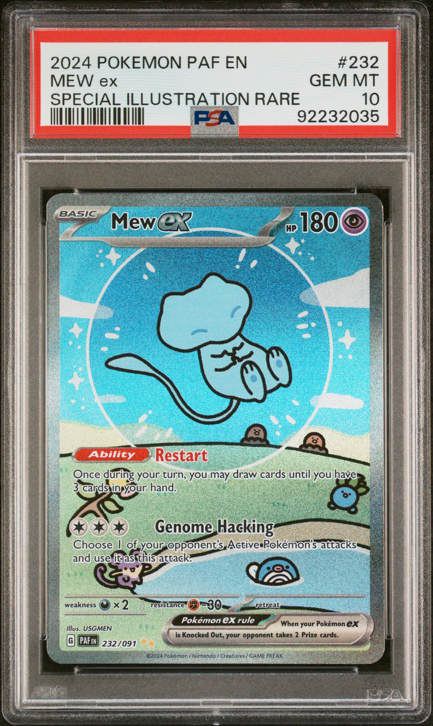 2024 Pokemon Paf En-Paldean Fates Mew Ex #232 PSA 10