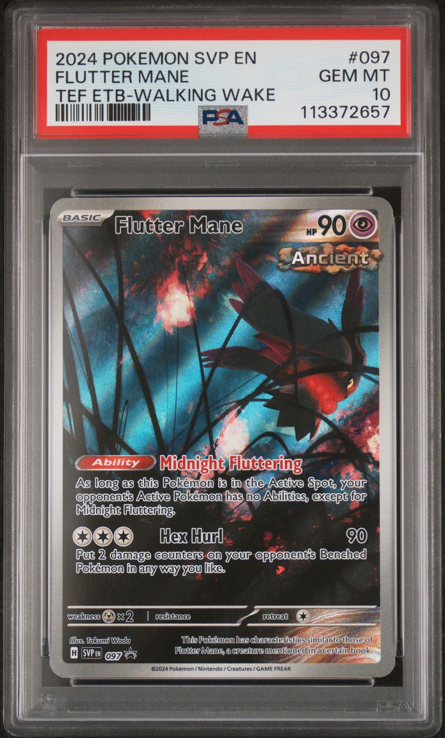 2024 Pokemon Svp En-Sv Black Star Promo Flutter Mane #097 PSA 10