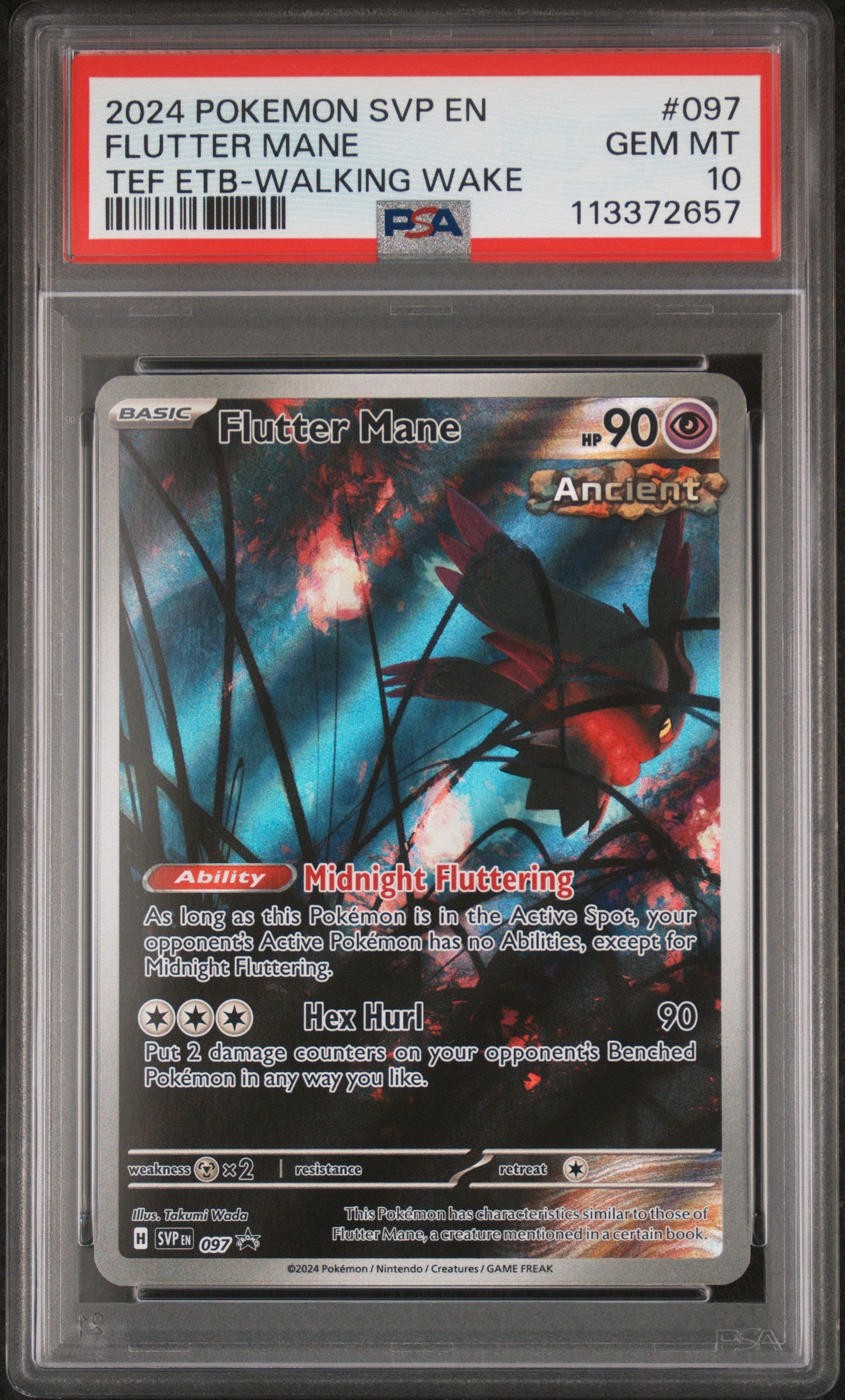 2024 Pokemon Svp En-Sv Black Star Promo Flutter Mane #097 PSA 10