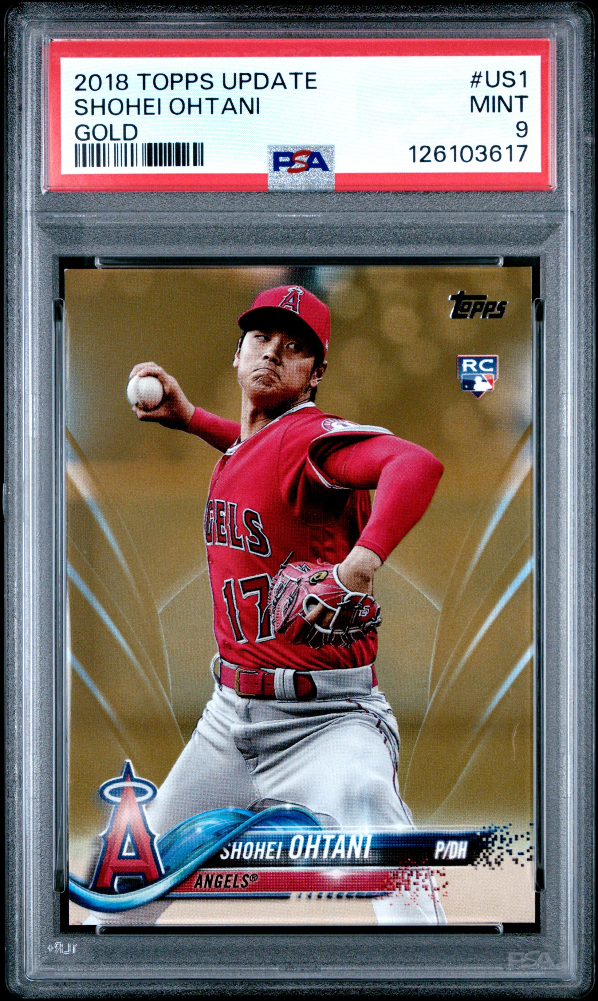 2018 Topps Update #US1 Shohei Ohtani Gold PSA 9 126103617