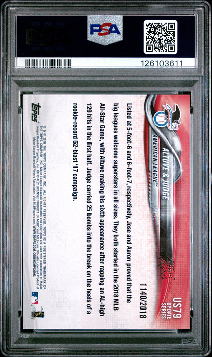 2018 Topps Update #US79 A.Judge/J.Altuve Gold PSA 10 126103611