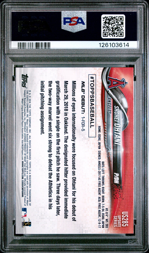 2018 Topps Update #US285 Shohei Ohtani PSA 10 126103614