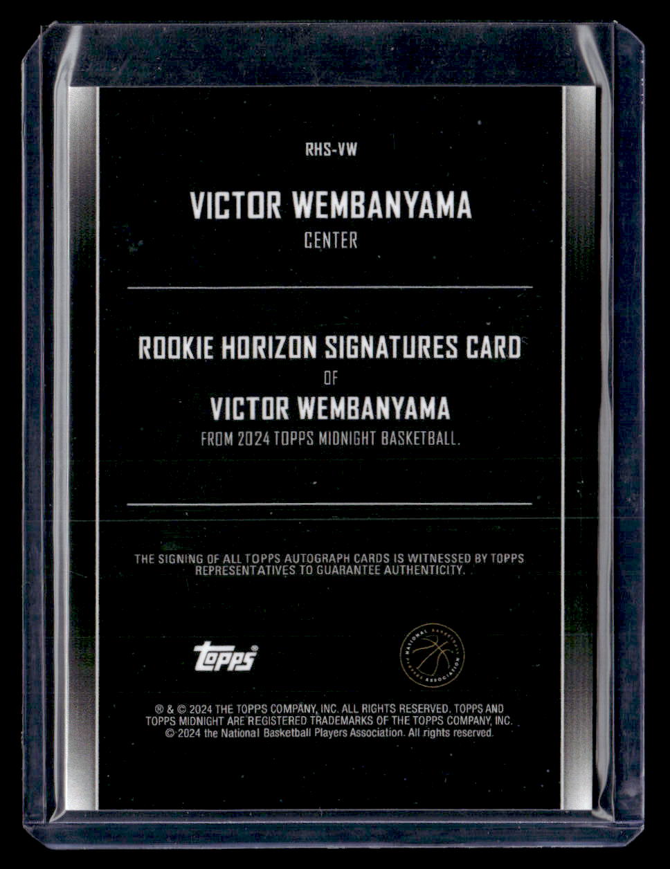 2023-24 Topps Midnight #RHS-VW Victor Wembanyama Rookie Horizon Signatures
