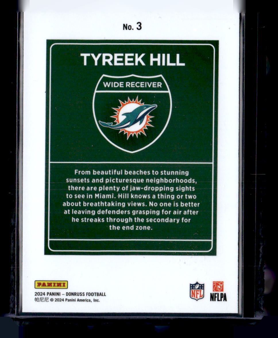 2024 Donruss #3 Tyreek Hill Downtown