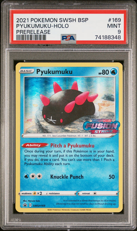 2021 Pokemon Swsh Black Star Promo Pyukumuku-Holo #169 PSA 9