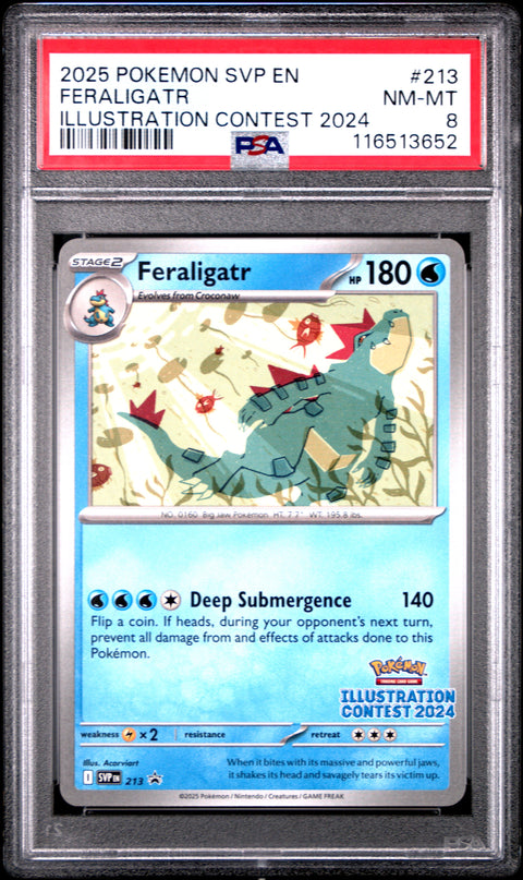 2025 Pokemon Svp En-Sv Black Star Promo Feraligatr #213 PSA 8
