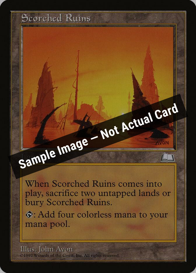 Magic,Weatherlight,Scorched Ruins,Normal,Lightly Played — Sample Image, Not Actual Card