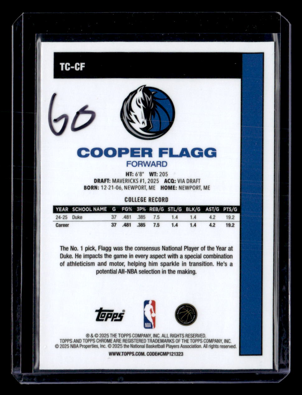 2025-26 Topps #TC-CF Cooper Flagg 1980-81 Topps Chrome Basketball