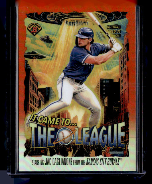 2025 Bowman Chrome #IT-4 Jac Caglianone It Came To The League Orange #/25